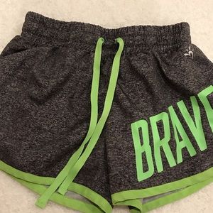 Gray and green justice shorts